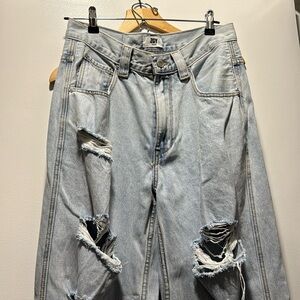 ZGY Denim Distressed Wide Leg Jeans